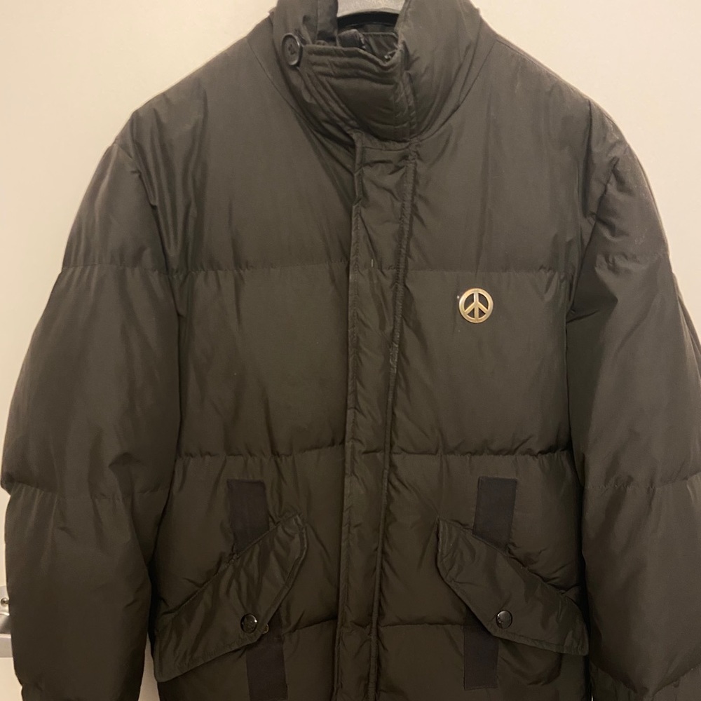 Love Moschino men puffer jacket with peace sign
